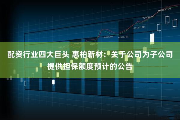 配资行业四大巨头 惠柏新材：关于公司为子公司提供担保额度预计的公告